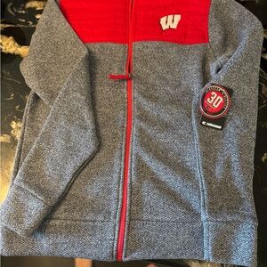 Wisconsin Badgers Colosseum Red and Gray Athletic Jacket